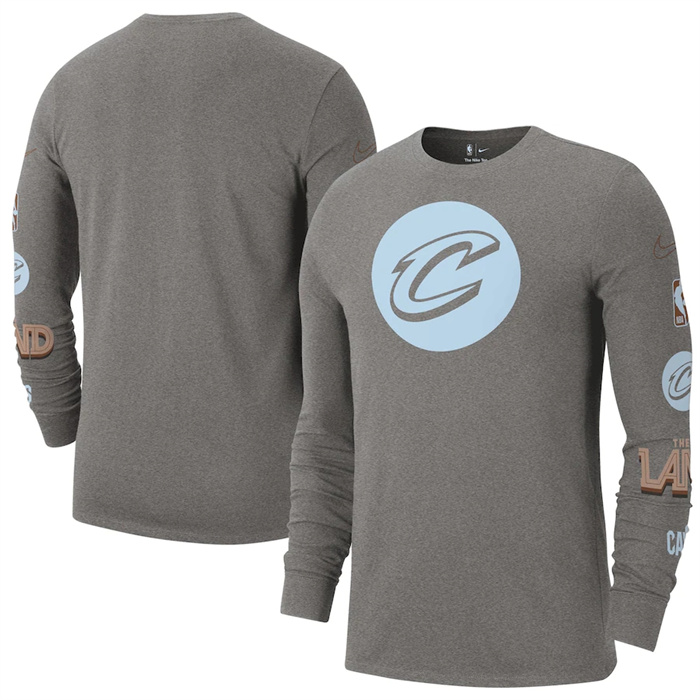 Men's Cleveland Cavaliers Heather Charcoal 2022/23 City Edition Essential Expressive Long Sleeve T-Shirt